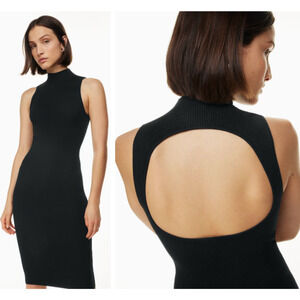 Babaton Compose Sleeveless Knit Cut-Out Bodyon Midi Dress Black Womens Size XS